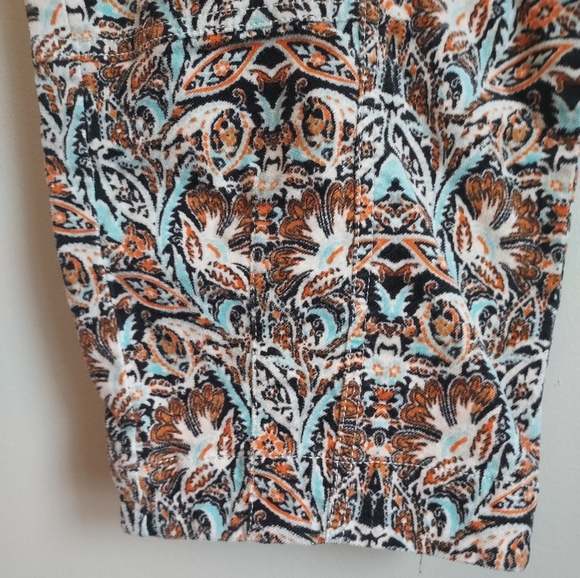 Anthropologue Print Velvet Cargo Barrel Leg Pant Size 8 - Picture 9 of 15